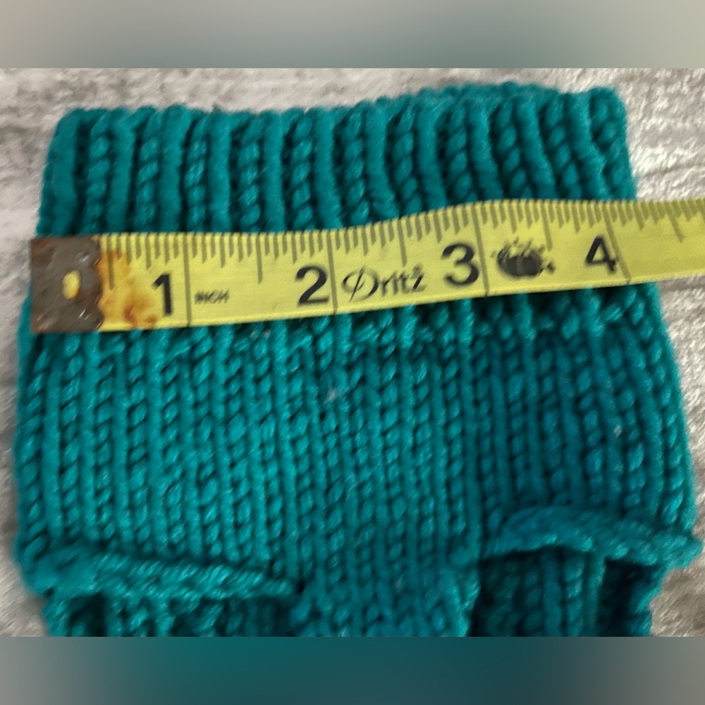 Teal Green Cable Knit Dog Or Cat Sweater | Mock Neck | Small | New - Picture 4 of 4